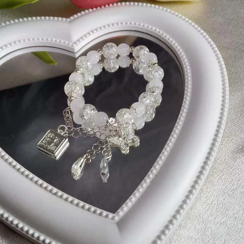 2024 New Trendy Red Beaded Chain Bracelet For Women Simple Hollow Butterfly Pendant Bracelets Jewelry AccessoriesX240921