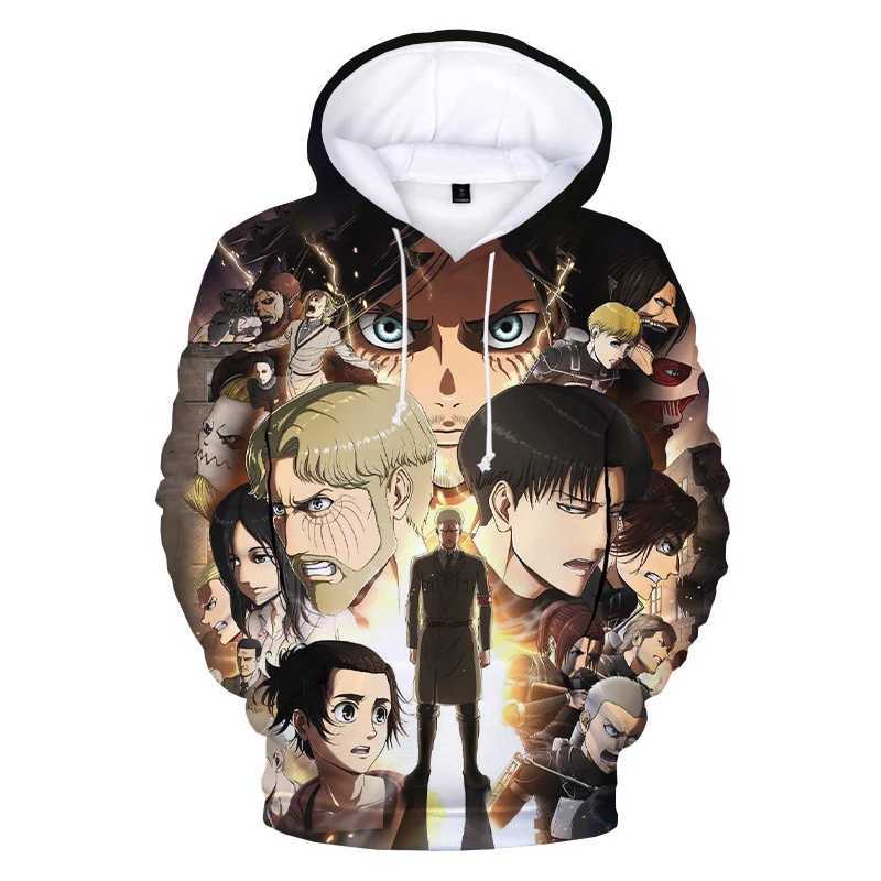 New Attack Titan 3D Printed Hoodie Sportswear Mens Casual Long Sleeve Pullover Harajuku Street Clothing Anime Hoodie W240921