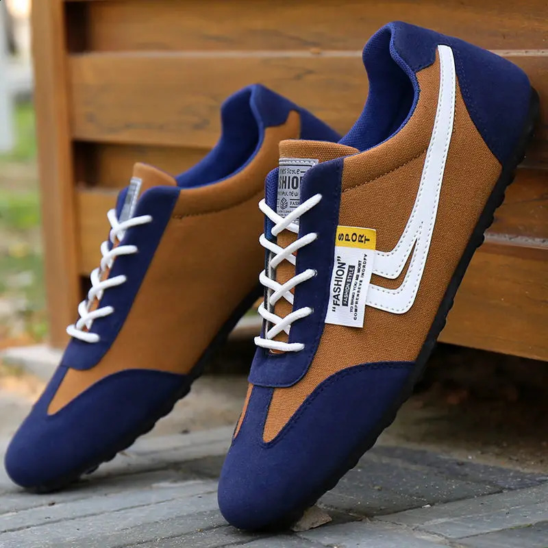 Men Low-top Canvas Shoes Casual Breathable Sneakers Korean Style Autumn Lace Up Casual Non-slip Trainers Zapatillas Para Hombre 240914