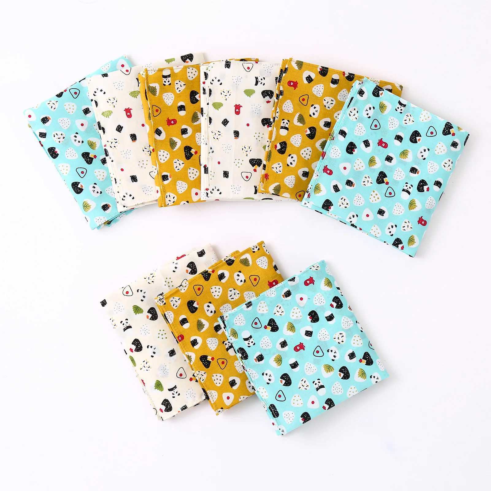 1 Set Women Printed Handkerchief Cotton Scarf For Female Fresh Cartoon Pocket Hankie Coloful Hankerchiefs For Party Gift WeddingX240921