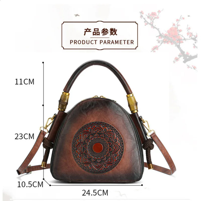 MOTAORA Retro Embossed Womens Shoulder Bag Handmade Bohemian Leather Handbag 8Color SAC 240919