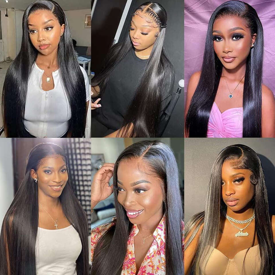 13X4 Front Wig Bone Straight 180% Density Peruvian Remy Human Hair For Black Women Pre Plucked Lace Frontal Wigs