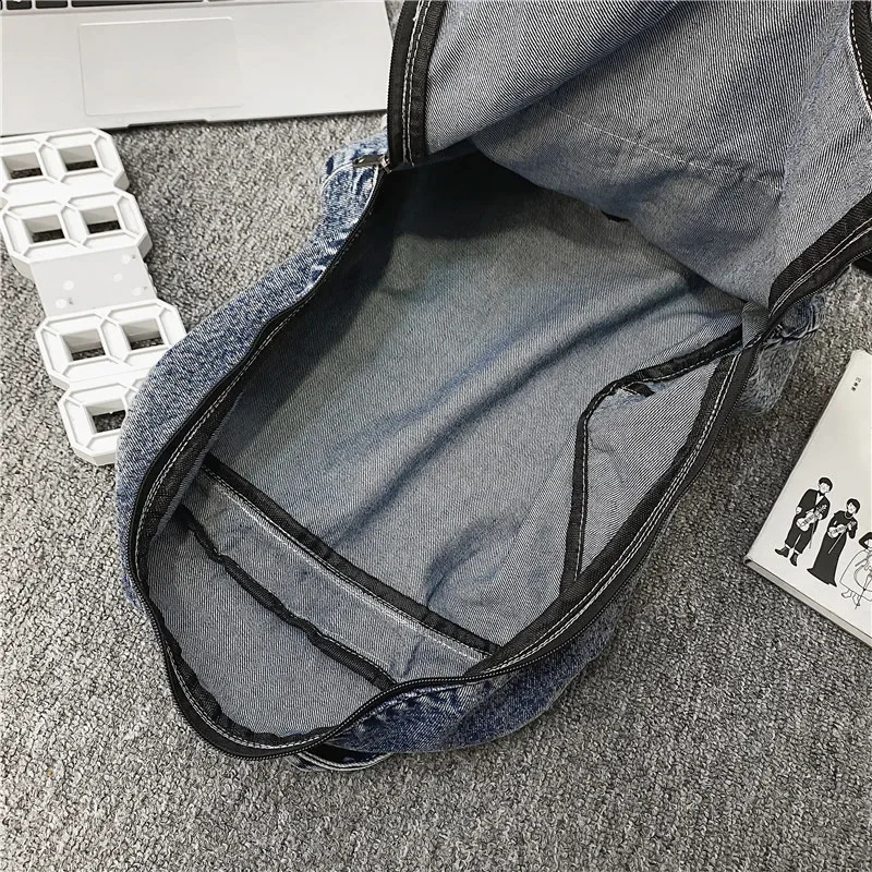 Cowboy backpack for men and women casual large capacity laptop bag college student fashionable blue travel Borsa 240919