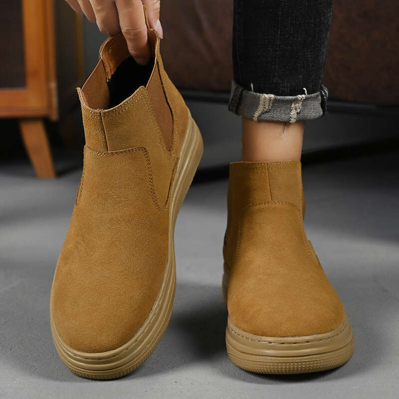Italian brand autumn and winter men's high top shoe launch event, formal ankle boots, fashionable leather casual shoes