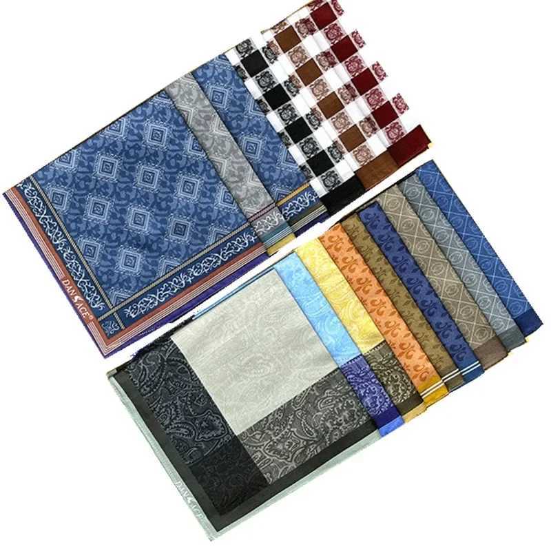 3Pcs 43x43cm 100% Cotton Classic Plaid Printed Men Handkerchiefs Pocket Hankies Soft Sweat Square Towels Bandanas Party GiftX240921