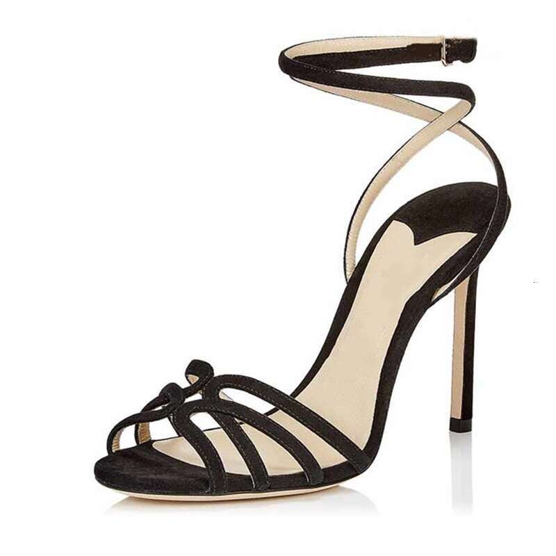 CACA 2023 Women High Heeled Sandals, Fashion Sexy Summer Shoes, Cross Straps,Big Size 44,45,,Gold,Sier,Dropship