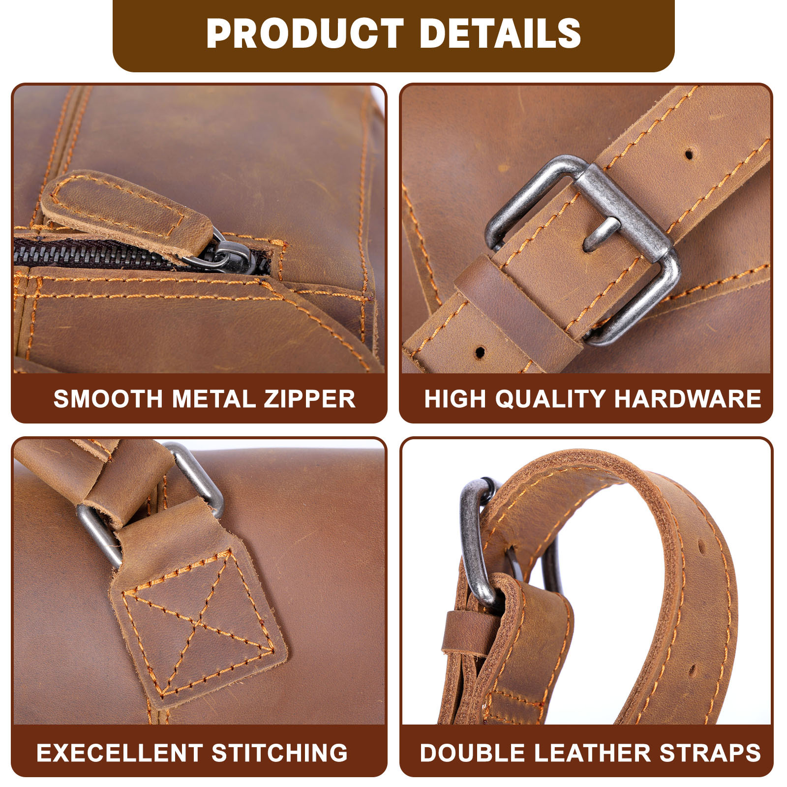 Vintage Genuine 13" Messenger Men's Crossbody Bags Crazy Horse Leather Shoulder Bag Women's Cowhide Retro Casual Pre