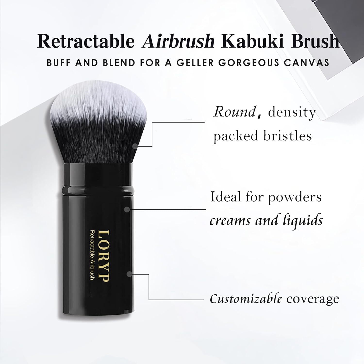 retractable spray gun kabuki brush suitable for all facial makeup and liquid foundation suitable for liquid face cream and foundation makeup aluminum 
