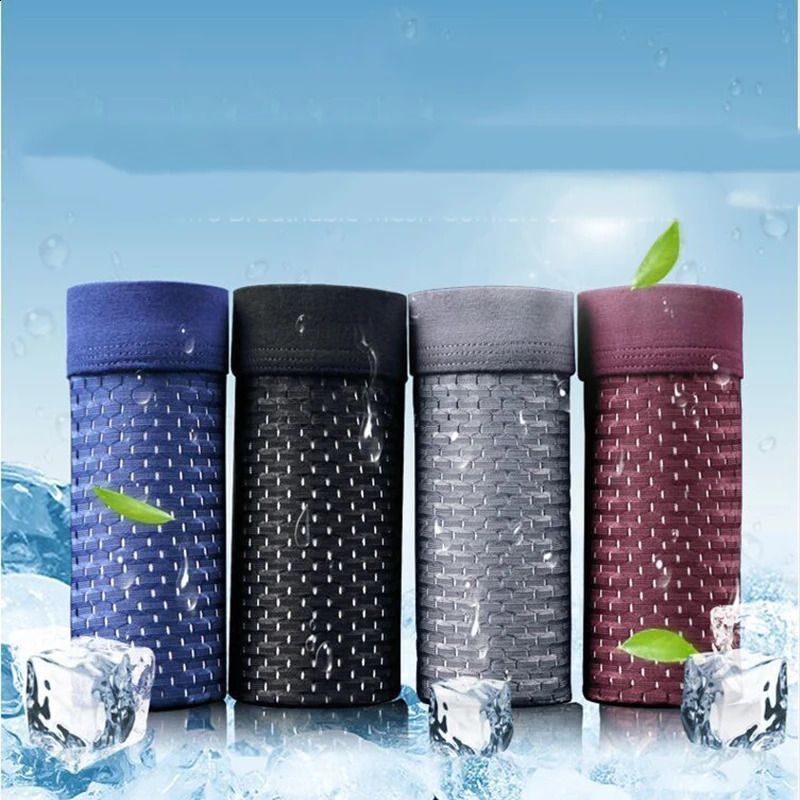 10 pieces/batch of mens bamboo boxing underwear boxing shorts breathable Hombre hole sexy shorts underwear 240921