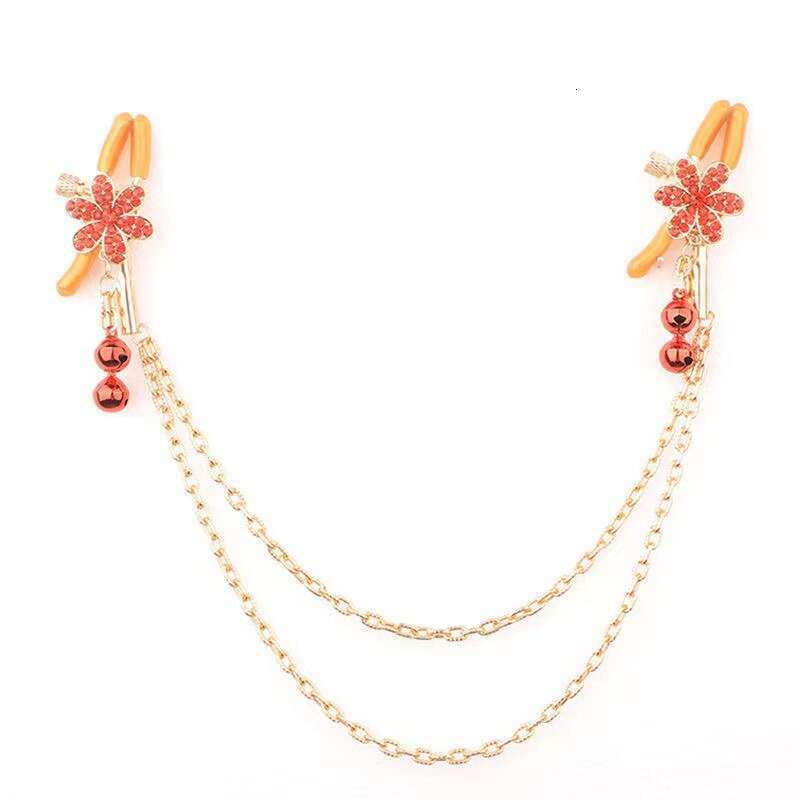 SM Prop Long Chain Diamond studded Sex Milk Clip SM Punishment Training Sex Bell Milk Clip Alternative Adult Products