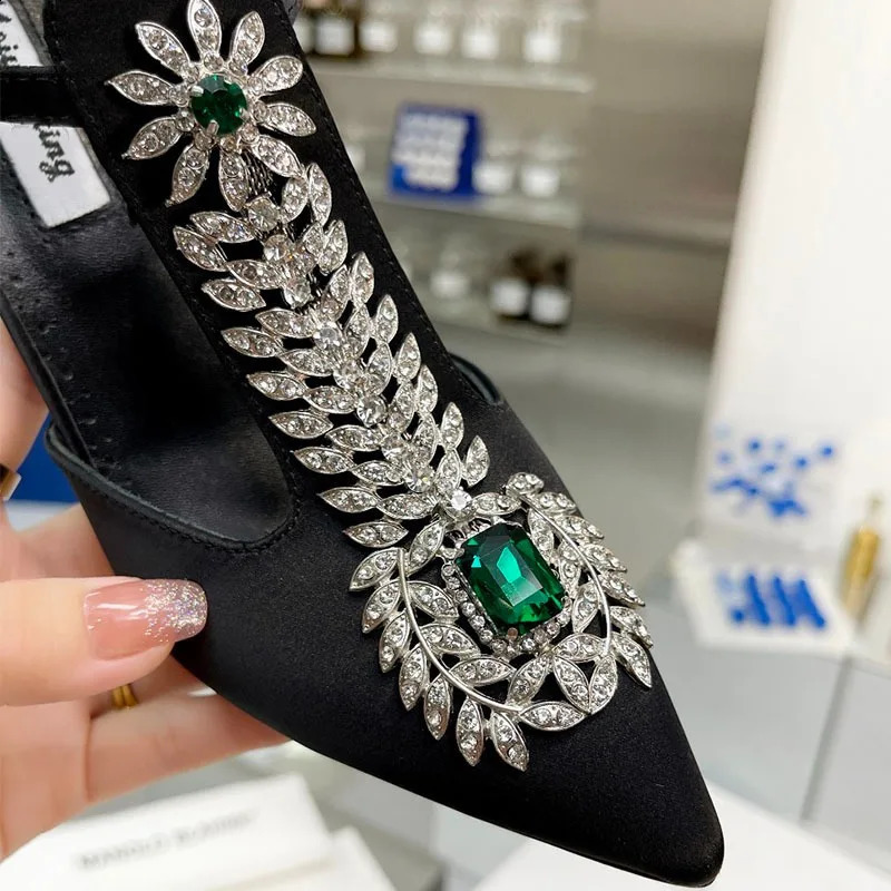 2024 Womens High Heels Rhinestone Pointy Wedding Red Carpet Fashionable Sparkling Bridal High Heels Single Shoes 240919bj