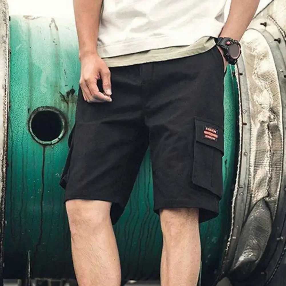 Elastic Waistband Men Shorts Mens Plus Size Cargo Shorts with Multiple Pockets Breathable Fabric Quick-drying for ComfortableX240921