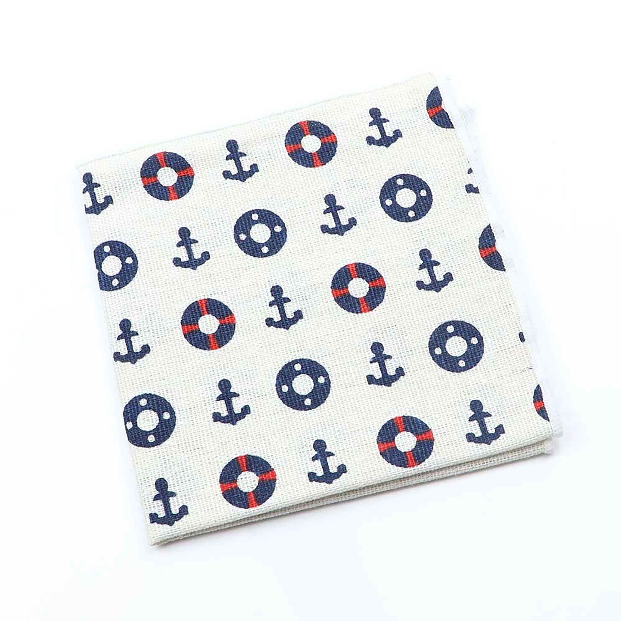 Japanese Style Linen Handkerchief Scarves Vintage Waves Cartoon Animal Flower Pattern Hankies For Men Casual Party Wedding GiftX240921
