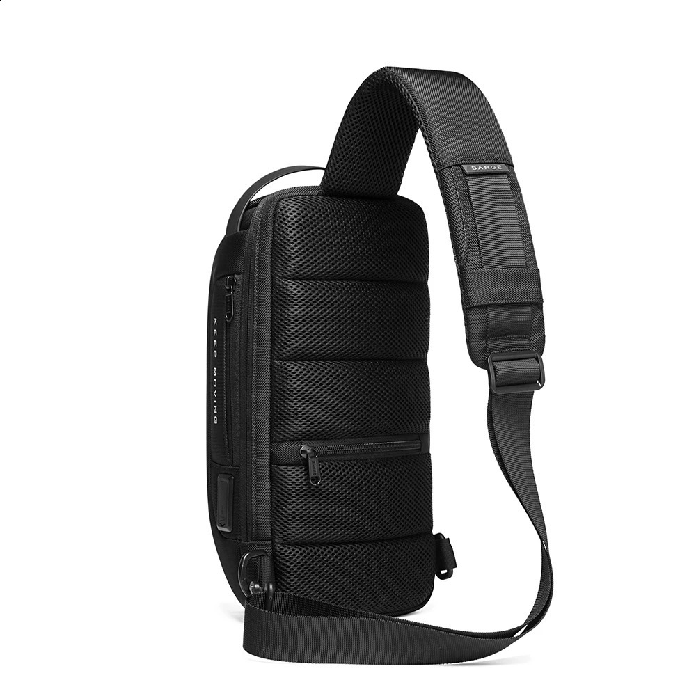 BANGE Mens Waterproof USB Oxford Cross Bag Anti theft Shoulder Strap Sling Multi functional Travel Messenger Luggage 240919