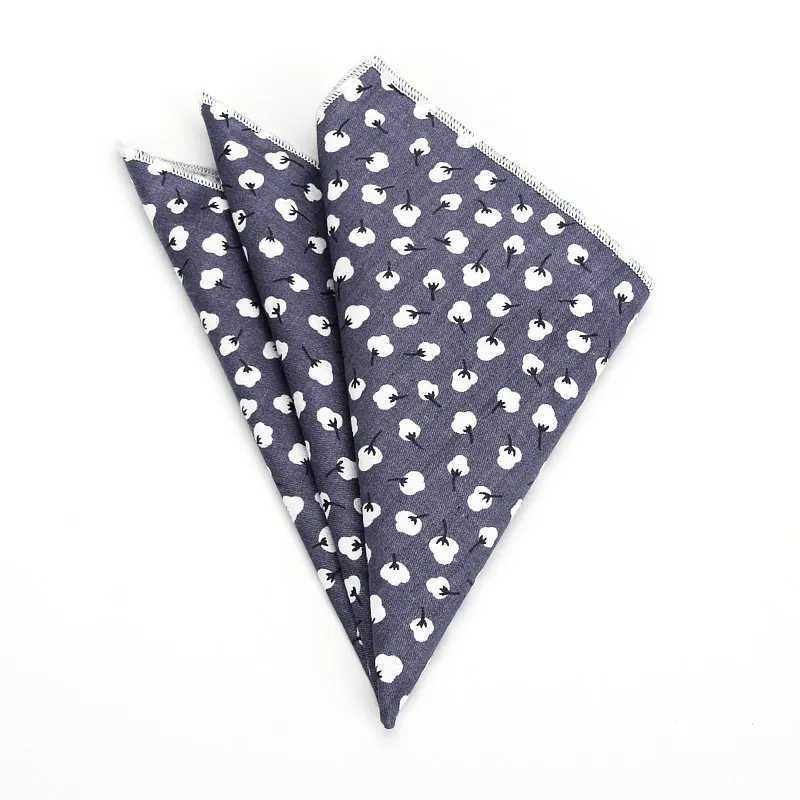 New Floral Printed Soft Handkerchief Cotton Men Hankies Wedding Banquet Party Pocket Square Flower Gift Accessory High QualityX240921