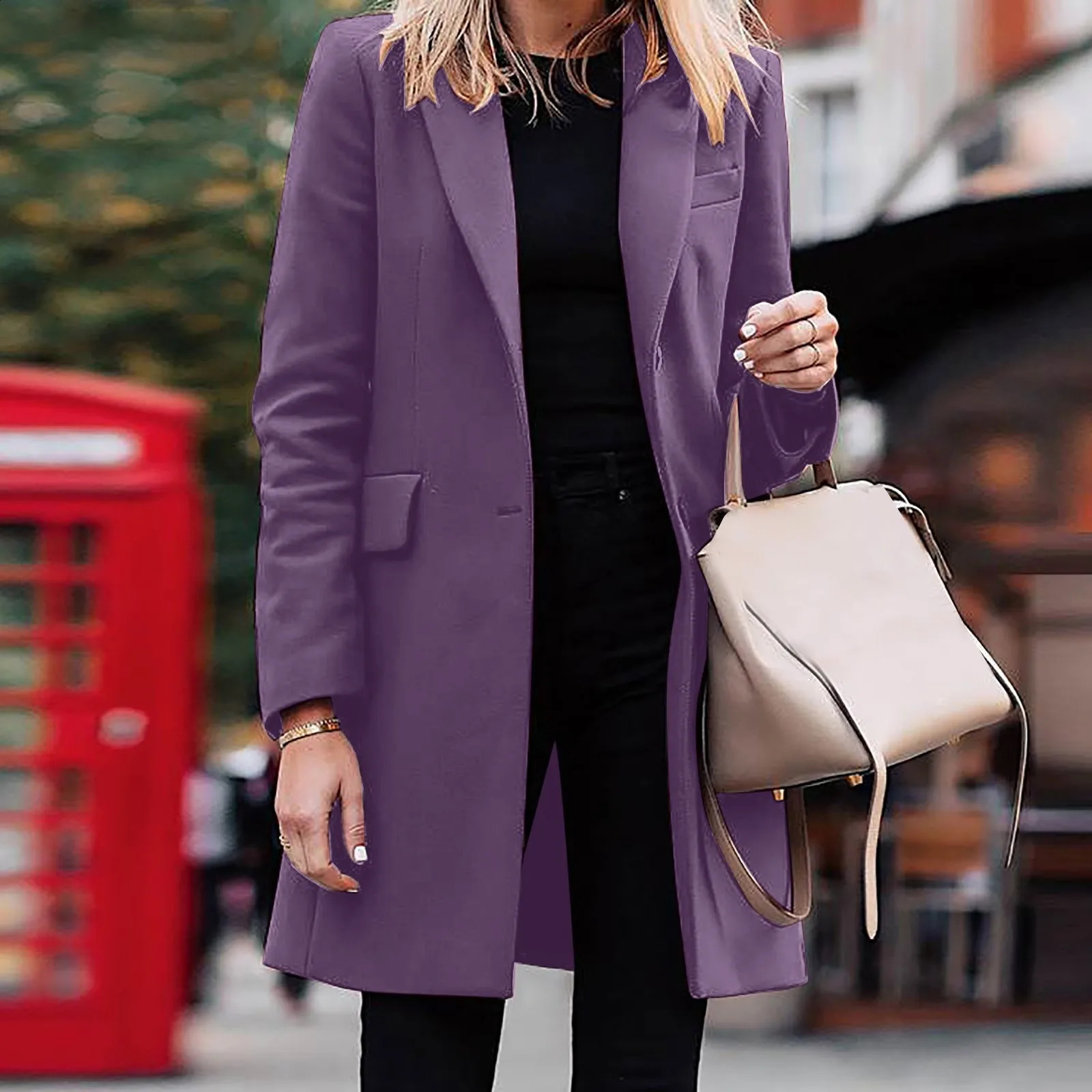 Autumn Winter Trench Coat for Women Suit Coat Single-breasted Long Blazer Jacket Women Coat Formal Suit Women Jacket For Women 240920