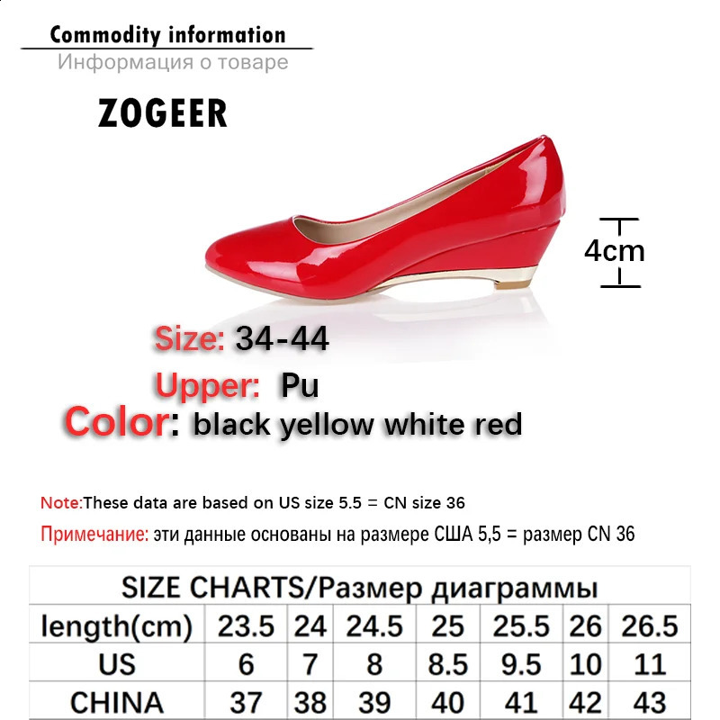 Casual Wedge Shoes For Women Fashion Wedges Low Heels Red White Classic Pumps Party Wedding Office Shoes Ladies Large Size 45 48 240921