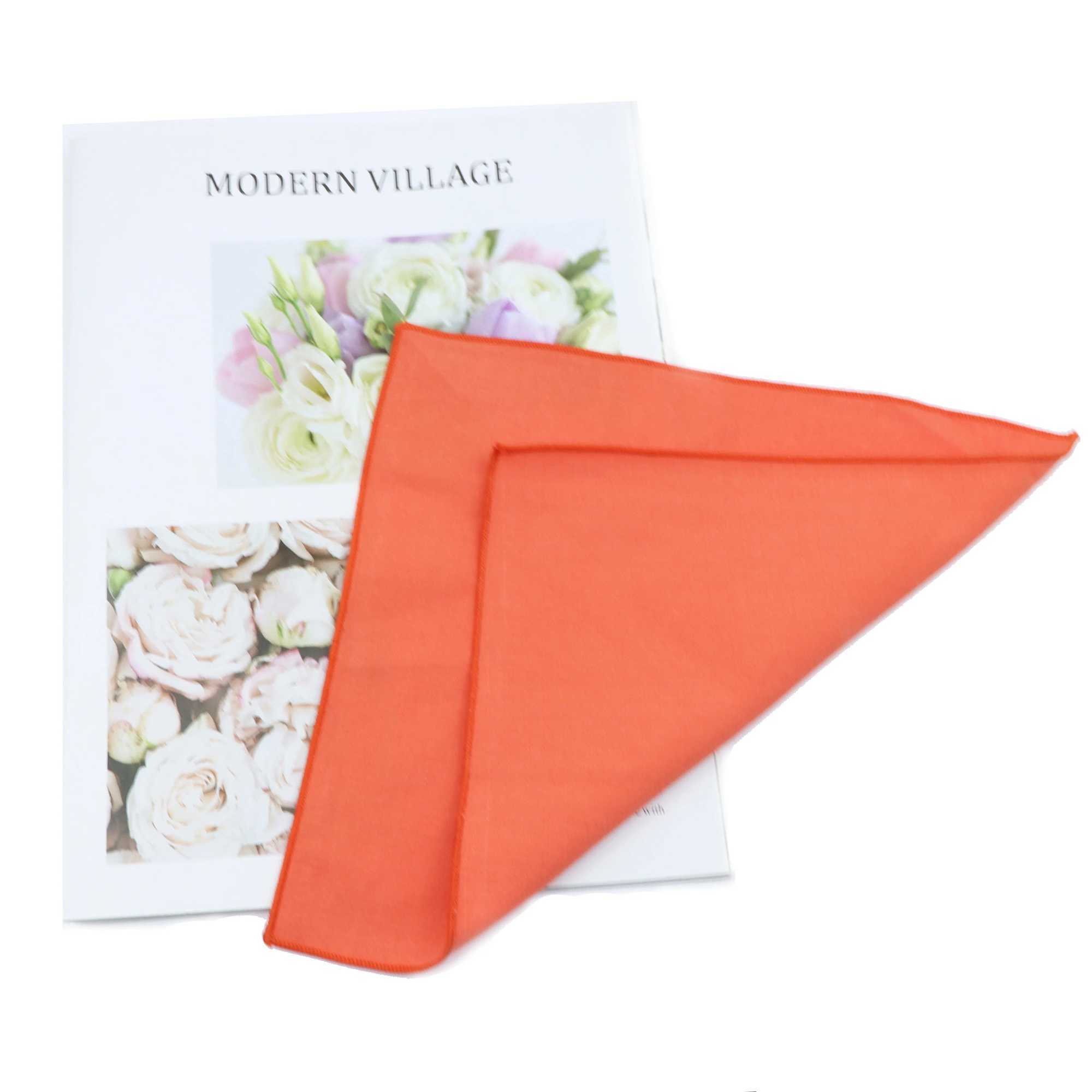 Cotton Macarons Solid Color Pocket Square Colorful Orange Red Handkerchief 22*22cm Mens Women Hanky For Business Wedding PartyX240921