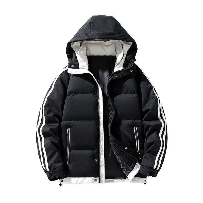 Mens Down Jacket New Solid Color Thick Design Hot Design Outdoor Travel Hoodie Mens Casual Cotton Mat Clothing W240920