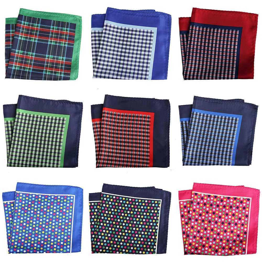 Tailor Smith Mens Handkerchief Floral Anchor Checked Polka Dot Printed Hankies Polyester Hanky Business Pocket Square 33x33 CMX240921