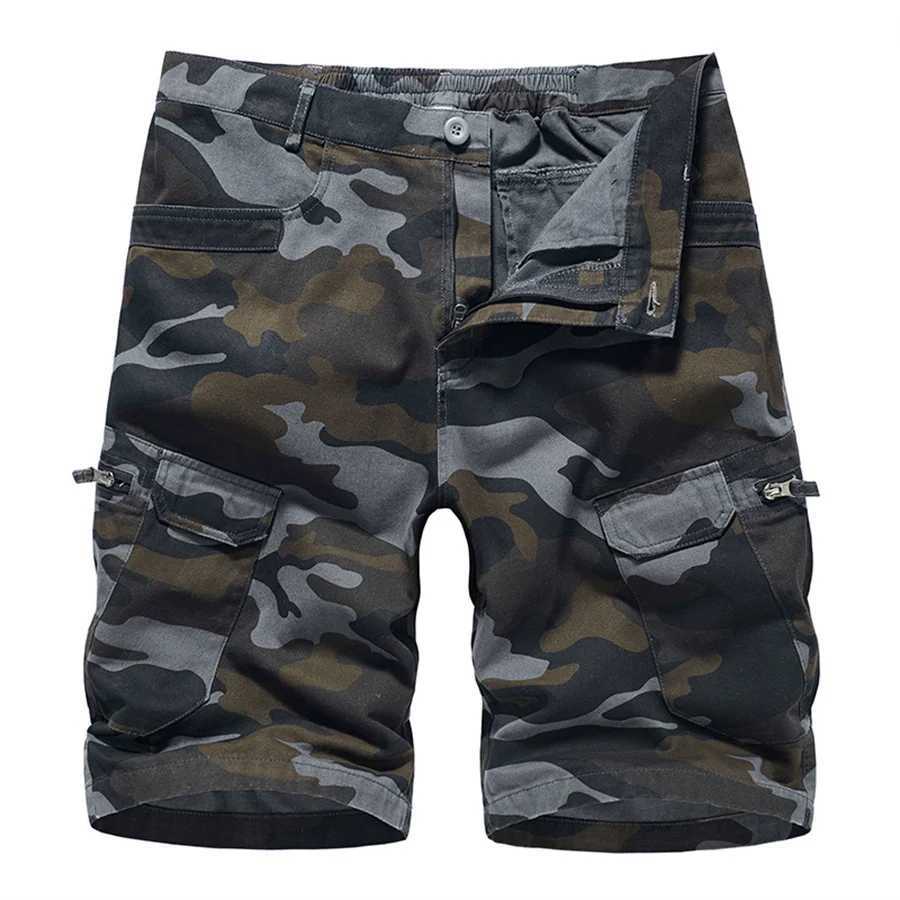 Camouflage Mens Summer Five-Point Shorts Tactical Cargo Short Pants Man Cotton Loose Workwear Casual Streetwear Sports ClothingX240921
