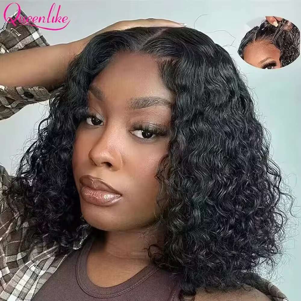 Queenlike Water Wave Ready To Wear Glueless Human Hair Wig 4x4 Cut Pre Plucked Lace Closure Wigs for Women 10-16 inch Remy