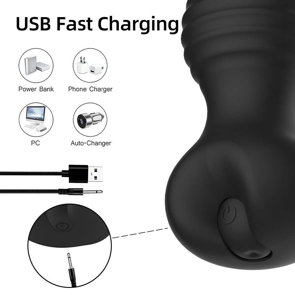 Double ring beautiful buttocks with beads for the back court, vibrating anal plug but sex toy