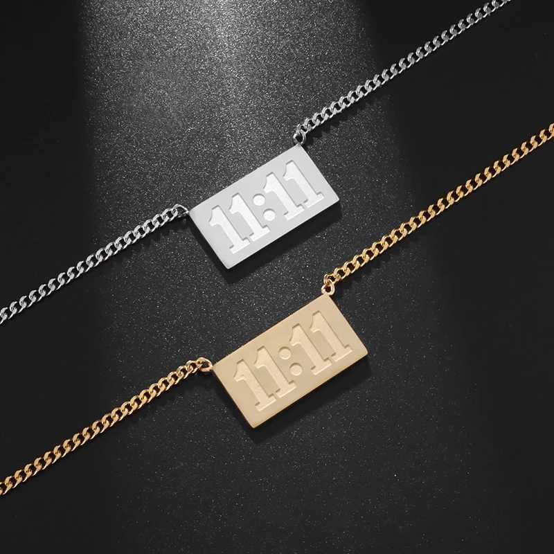 Special number 11 11 square stainless steel pendant necklace suitable for women W240918