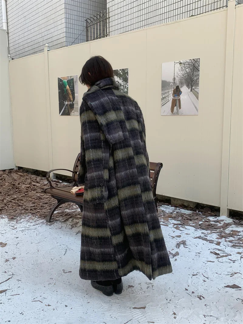 Womens Parkas winter coat womens trench jacket womens Maxi Long Parka non-woven wool coat casual oversized windproof jacket 240920