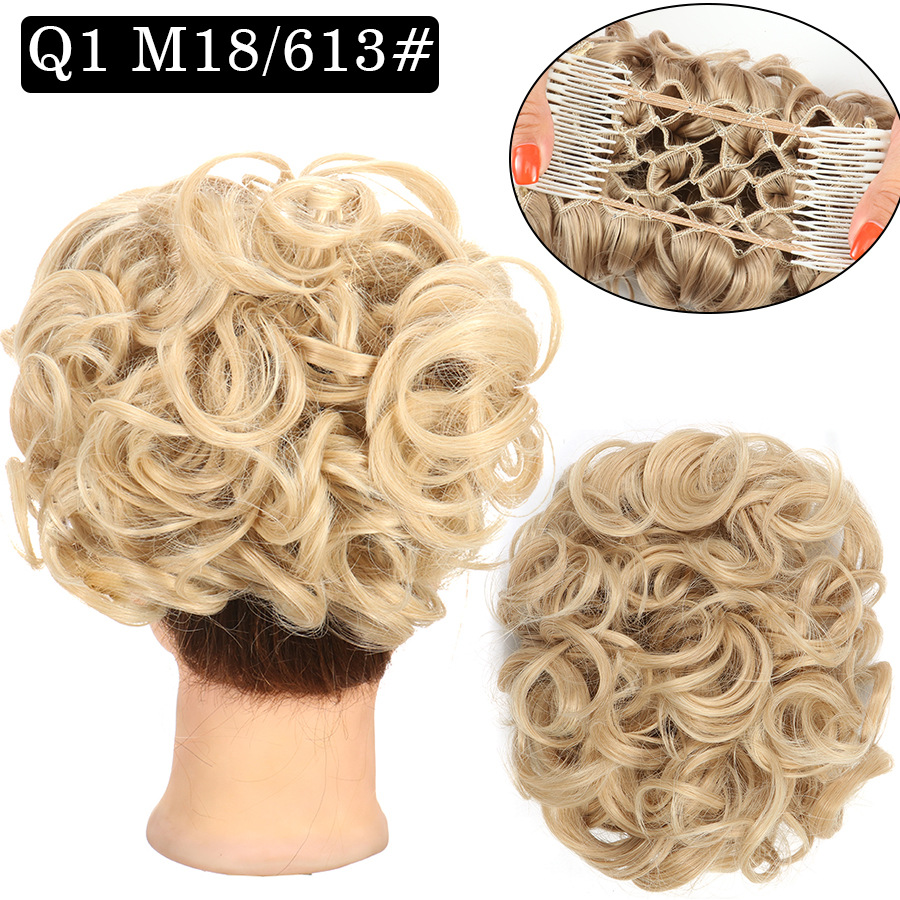Hair Extensions Chignons Curly Synthetic Hair Ponytails Plug-in Contract 613# 1# 4# 8# Color #22H613