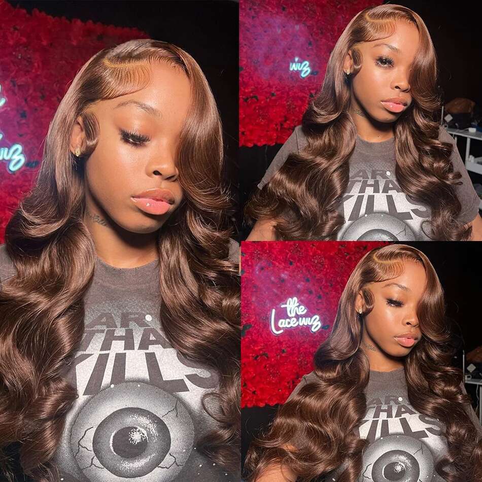 Chocolate Brown Body Wave Front Wigs For Women 13x4 13x6 Hd Lace Frontal Brazilian Glueless Human Hair Wig