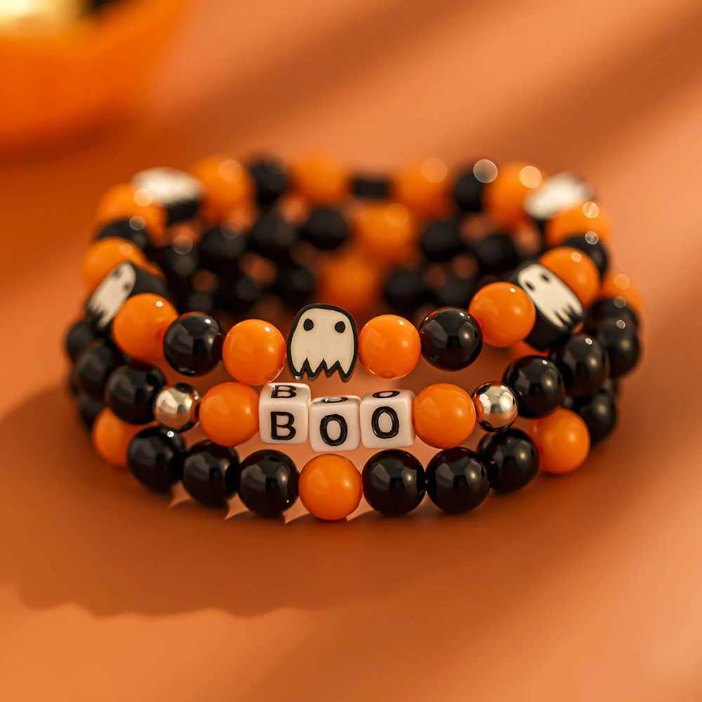 Halloween Pumpkin Ghost Bracelet Acrylic Material Holiday Party Essential Jewelry Gifts Suitable for Fashion Women GirlsX240921