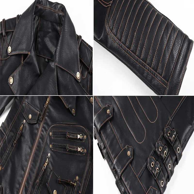 Cool Zipper Pockets Leather Coats Clothing Fashion Winter Mens Leather Jacket Men Fashion Motorcycle PU Leather Jacket W251023