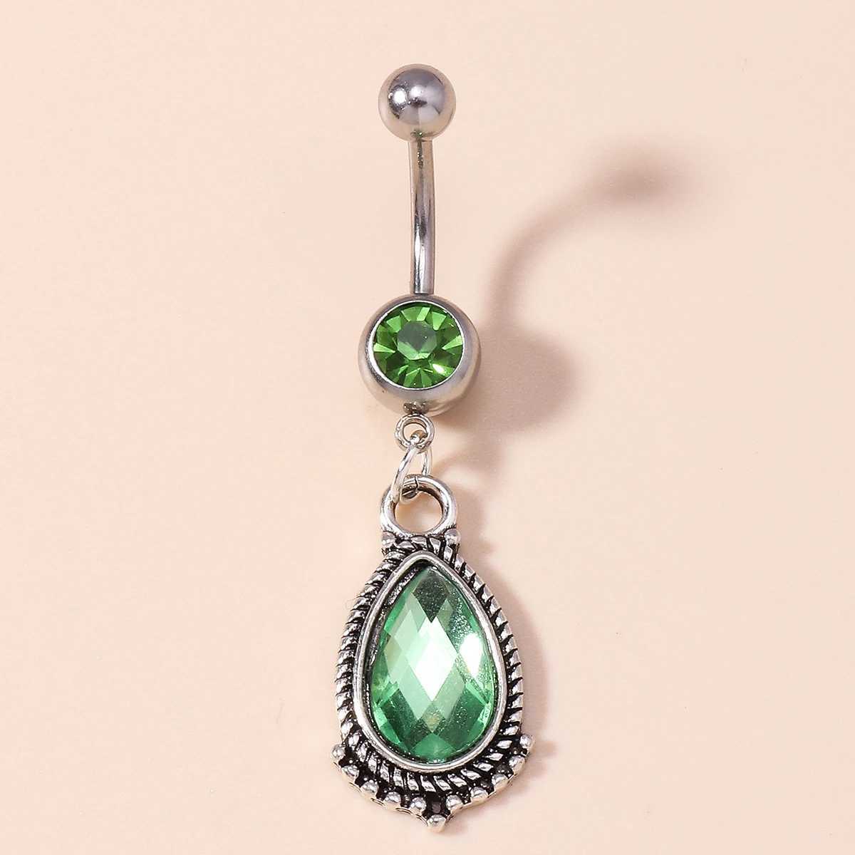 Fashion Crystal Water Drop Belly Button Rings Navel Rings Sexy Piercing Body Jewelry for Women Girls Party Holiday Jewelry Gifts Y240921