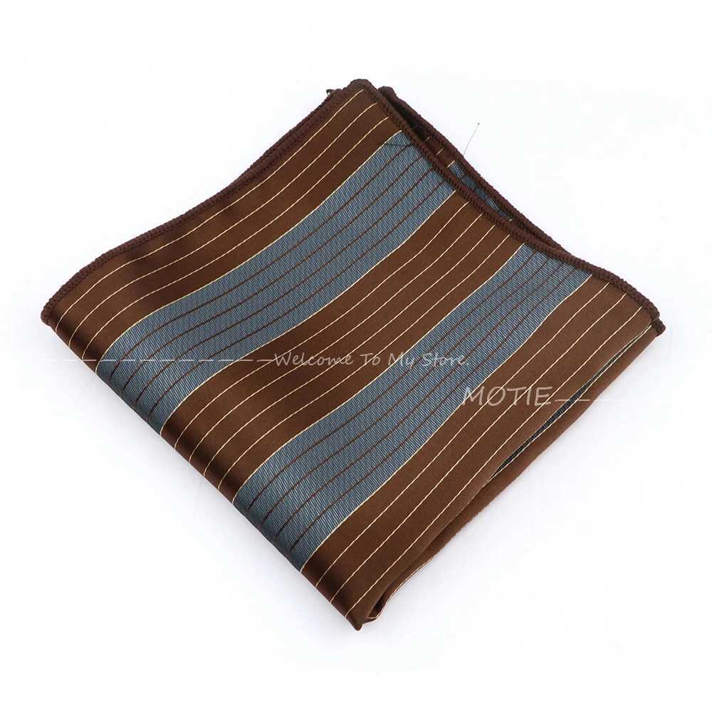 Polyester Paisley Handkerchief Brown Pocket Square Hanky For Men Wedding Party Daily Wear Shirt Suit Decoration Accessories GiftX240921