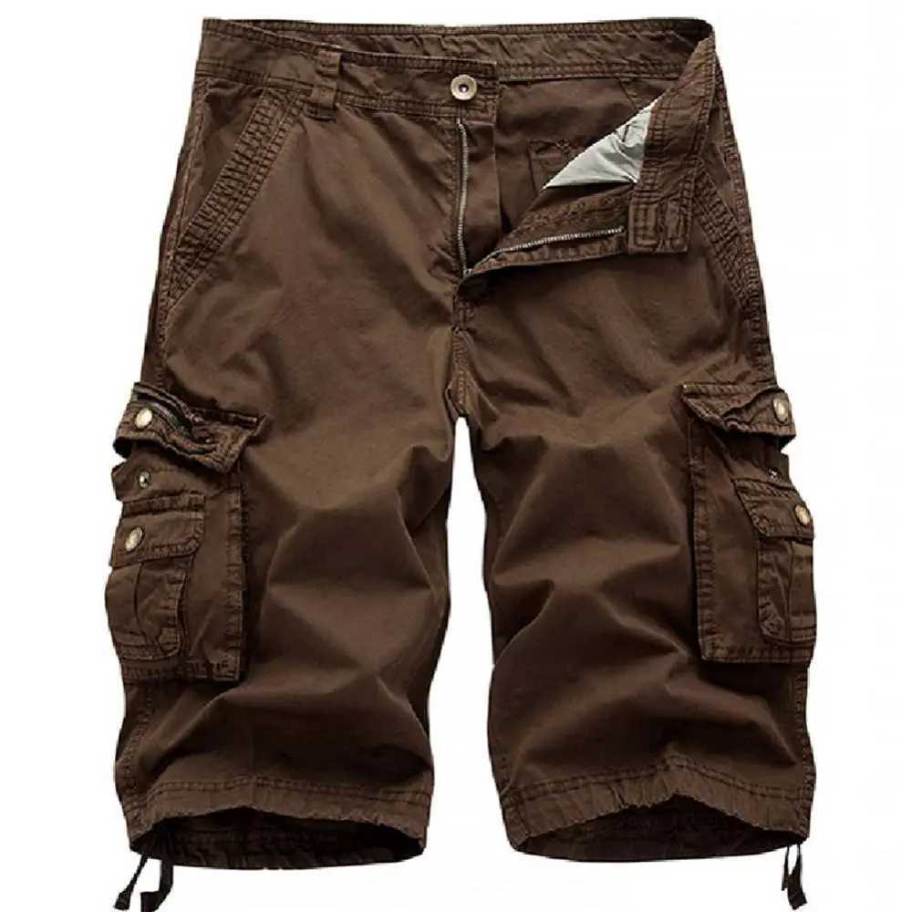 New Summer Casual Shorts Mens Straight Solid Sports Shorts Men Joggers Cargo Shorts Fashion Cotton Knee Length Sweatpants ManX240921