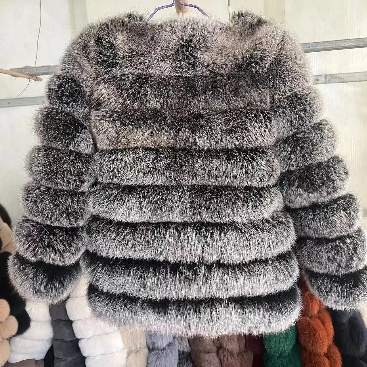 70CM Length Sleeves 4in1 fur coats Women Natural Fur Jackets Vest Winter Outerwear Women fox fur coat quality fur 240911