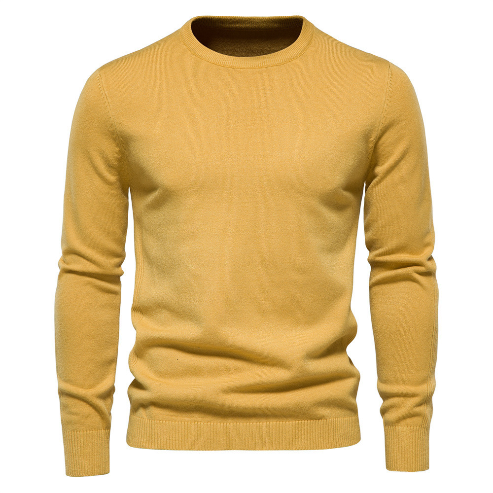 Basic Pullover Round Neck Solid Color Long Sleeved Casual Daily Multicolor Men's Sweater Quality Knitwear