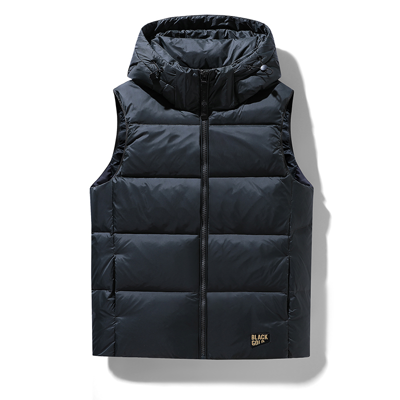 Black Gold Down Vest Winter Men Warm Waterproof Sleeveless Jacket Autumn Casual Windproof Thicken Waistcoat Brand Man