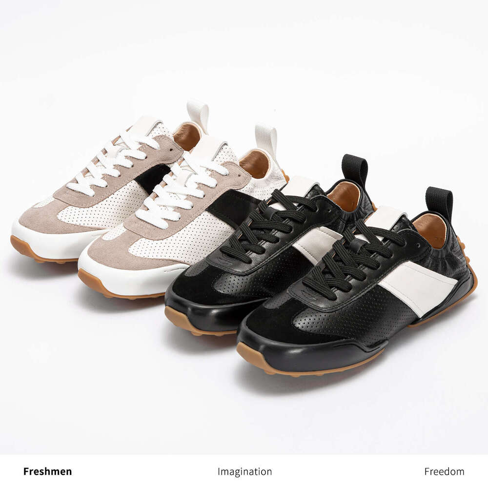 Women's New Fashion Color Matching and Versatile Casual Vintage Outdoor Leather Design Ladies Sports Shoes