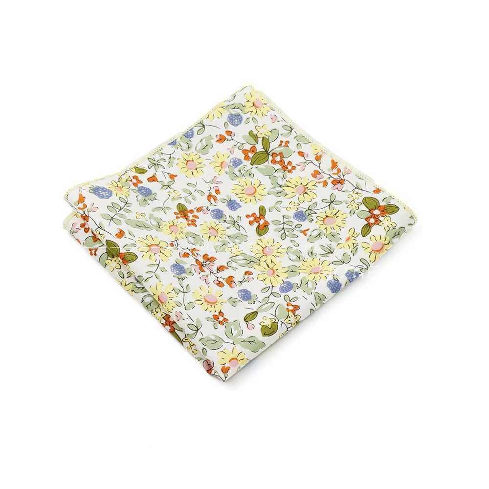 New leisure Cotton Flower Hankerchief Wedding Suit Hankies Casual Mens Pocket Square Handkerchief For Wedding Accessories GiftsX240921