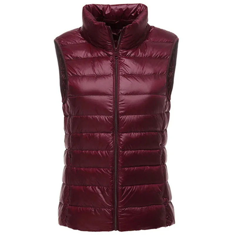 Packable Ultra-Light Sleeveless Women's Winter Jacket White Duck Feather Warm Waistcoat Down Vest Outerwear Coats For Woman