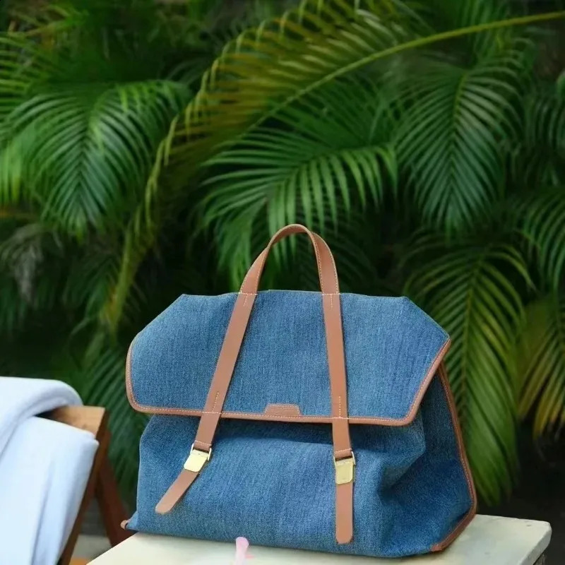 Jamhoo y style ner highend denim shoulder bag cross body womens portable briefcase summer Bolas 240919