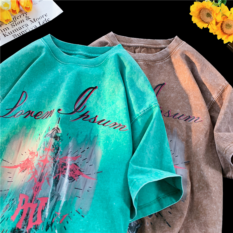 Designer T-shirt Women's T-shirt Large High Street Handsome Washed Top 2024 New Street T-shirt Free Shipping