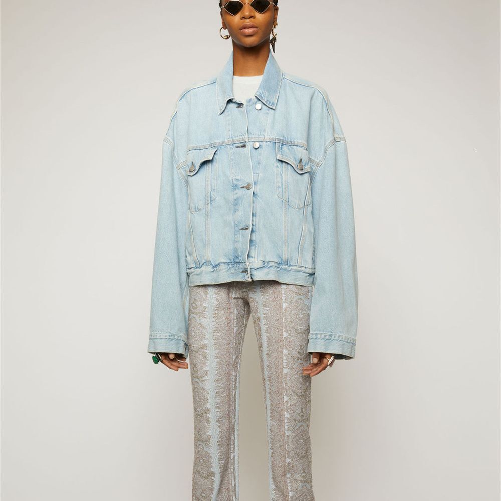 New Denim Coat For Men And Women Single-Breasted Casual Classic Unisex Jacket Loose Outwear Top All Match Fashion