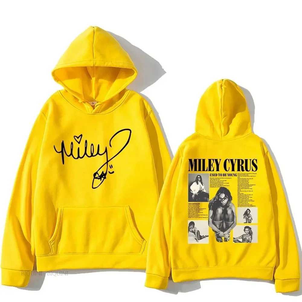 Long sleeved casual hooded sweatshirt with hip-hop graphic printed zipper featuring a hooded Sudaderas male singer Miley Cyrus hooded sweatshirt W2409