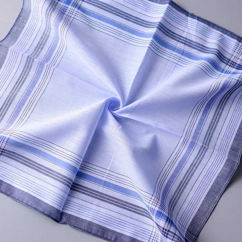 6pcs/lot 100% Cotton Handkerchiefs Men Women 40*40cm Pocket Square Scarfs Plaid Vintage HankiesX240921