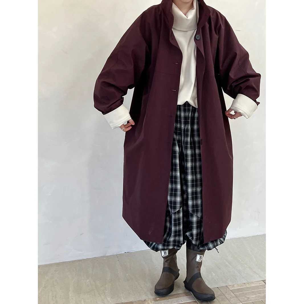 2024 Women Autumn Cotton Long Trench Coat Stand Collar Women Fashion Coat Casaco Feminino New Trench FemmeX240921