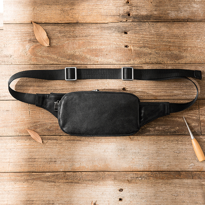 New Fashion Chest Bag Men Genuine Leather Handmade Male Storage Small Pack Mini Crossbody Shoulder Handbag Unisex