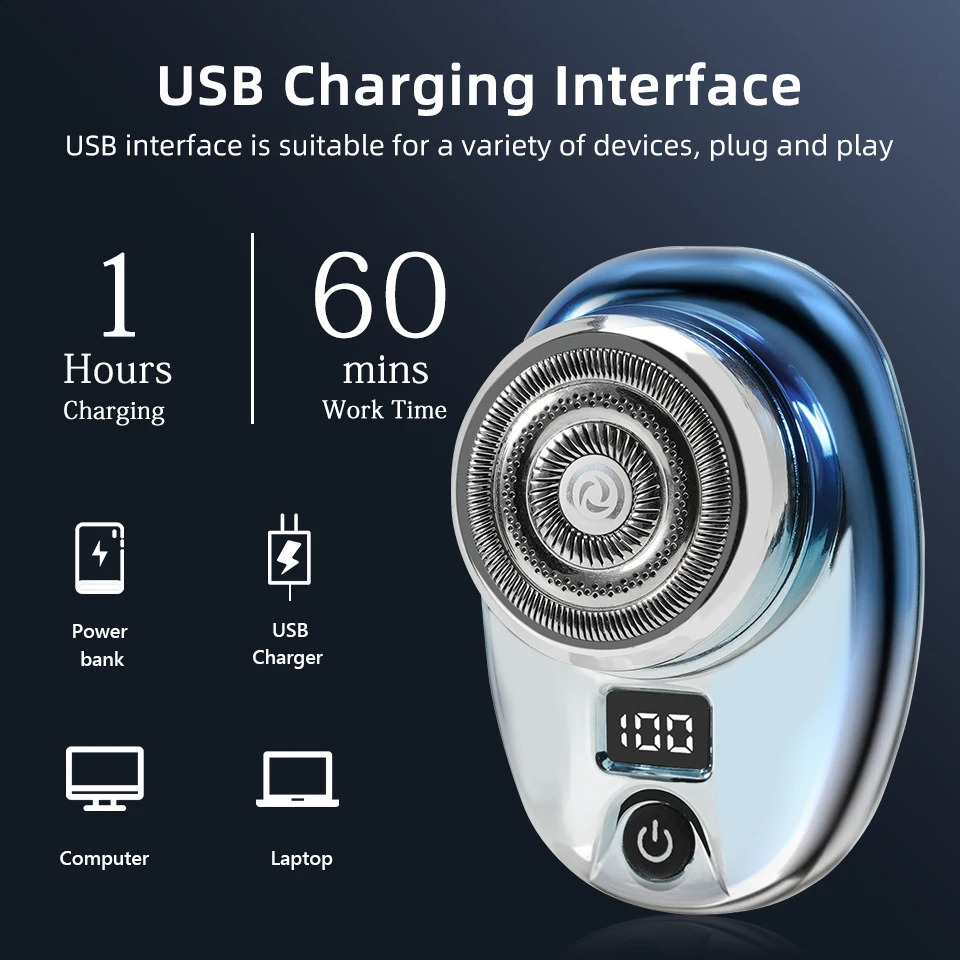 Mini electric shaver wet wash shaver fast charging digital display portable electric shaver 1-hour charging time upgrade 240919